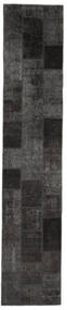 絨毯 Patchwork - Persien/Iran 80X405 廊下 カーペット ブラック (ウール, ペルシャ/イラン)