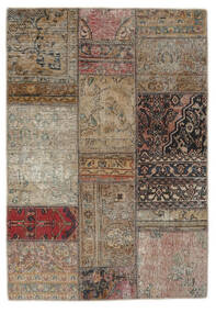 絨毯 Patchwork - Persien/Iran 104X150 茶色/ブラック (ウール, ペルシャ/イラン)