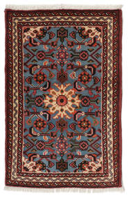  Orientalischer Asadabad Teppich 63X96 Schwarz/Dunkelrot Wolle, Persien/Iran Carpetvista