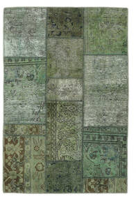 104X155 Patchwork - Persien/Iran Teppich Dunkelgrün/Grün Persien/Iran Carpetvista