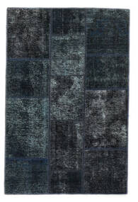 Patchwork Teppich 103X157 Schwarz Wolle, Persien/Iran Carpetvista