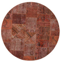 Tapete Patchwork - Persien/Iran Ø 250 Redondo Vermelho Escuro/Preto Grande (Lã, Pérsia/Irão)