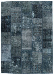 Tapete Patchwork - Persien/Iran 148X208 Preto/Azul Escuro (Lã, Pérsia/Irão)