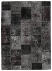  Persian Patchwork Rug 143X197 Black/Dark Grey Carpetvista