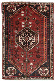 Shiraz Teppich 83X117 Schwarz/Dunkelrot Wolle, Persien/Iran Carpetvista