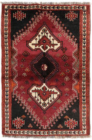Shiraz Matot Matto 87X133 Tummanpunainen/Musta Villa, Persia/Iran Carpetvista