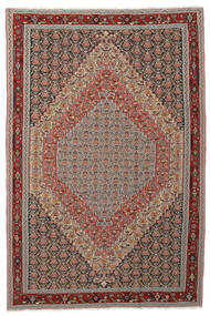 Kelim Senneh Fine Teppich 196X298 Braun/Dunkelrot Wolle, Persien/Iran Carpetvista