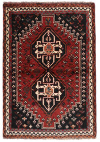 84X120 Tapis Shiraz D'orient Noir/Rouge Foncé (Laine, Perse/Iran) Carpetvista