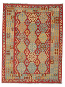 182X238 Tappeto Kilim Afghan Old Style Orientale Marrone/Rosso Scuro (Lana, Afghanistan) Carpetvista