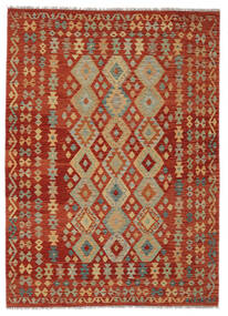  Kelim Afghan Old Style Tæppe 180X250 Mørkerød/Brun Carpetvista