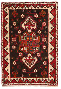  Persischer Shiraz Teppich 78X113 Schwarz/Dunkelrot (Wolle, Persien/Iran)