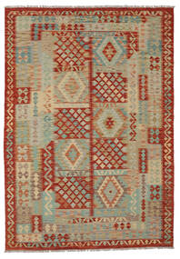  Kilim Afghan Old Style Rug 176X248 Wool Brown/Dark Red Carpetvista