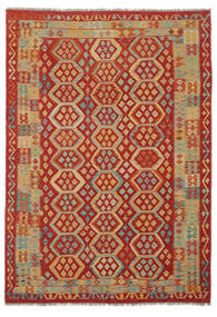  178X260 Kelim Afghan Old Style Matot Matto Tummanpunainen/Ruskea Afganistan Carpetvista