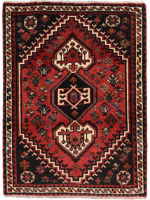 Shiraz Matot Matto 92X124 Musta/Tummanpunainen Villa, Persia/Iran Carpetvista