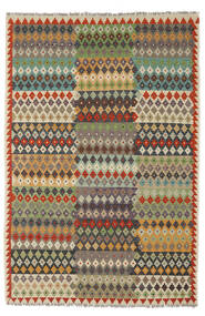 171X251 絨毯 キリム アフガン オールド スタイル オリエンタル 茶色/ダークイエロー (ウール, アフガニスタン) Carpetvista