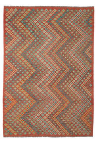  Kelim Afghan Old Style Matot 209X300 Tummanpunainen/Tummanvihreä Carpetvista