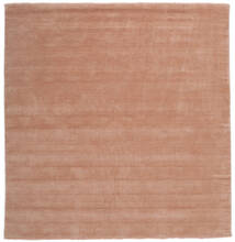  250X250 Plain (Single Colored) Large Handloom Fringes Rug - Terracotta Wool