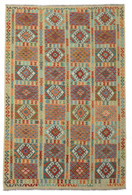 202X300 Tapis Kilim Afghan Old Style D'orient Jaune Foncé/Rouge Foncé (Laine, Afghanistan) Carpetvista