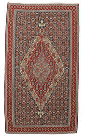 Tappeto Persiano Kilim Senneh Fine 141X252 Rosso Scuro/Marrone (Lana, Persia/Iran)