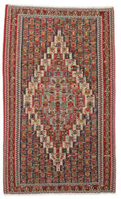 147X245 Kelim Senneh Fine Teppich Orientalischer Dunkelrot/Schwarz (Wolle, Persien/Iran) Carpetvista