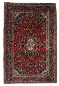 244X360 Keshan Rug Oriental Black/Dark Red (Wool, Persia/Iran) Carpetvista