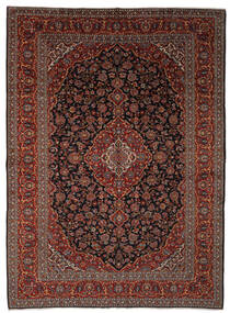 Alfombra Oriental Keshan 297X404 Negro/Rojo Oscuro Grande (Lana, Persia/Irán)