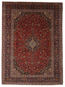 Tapis D'orient Kashan 298X404 Noir/Rouge Foncé Grand (Laine, Perse/Iran)