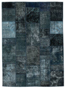 Tapete Patchwork - Persien/Iran 174X235 Preto/Azul Escuro (Lã, Pérsia/Irão)