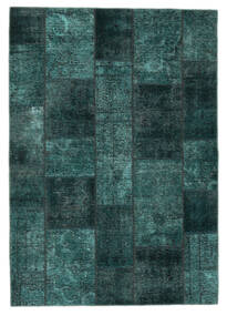 163X233 絨毯 Patchwork - Persien/Iran モダン ブラック/ダークターコイズ (ウール, ペルシャ/イラン) Carpetvista
