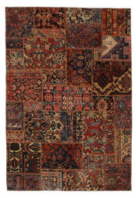  Patchwork - Persien/Iran 160X233 Vintage Perzijski Vuneni Tepih Crna/Tamno Crvena Sag Carpetvista