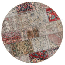  Ø 150 Patchwork - Persien/Iran Vloerkleed Modern Rond Bruin/Donkergrijs (Wol, Perzië/Iran) Carpetvista