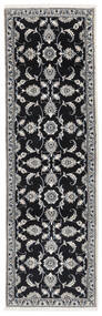  Nain Rug 75X248 Persian Wool Black/Dark Grey Small Carpetvista