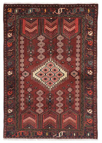  123X181 Hamadan Matot Matto Musta/Tummanpunainen Persia/Iran Carpetvista