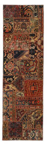 Tapete Patchwork - Persien/Iran 76X253 Passadeira Preto/Vermelho Escuro (Lã, Pérsia/Irão)