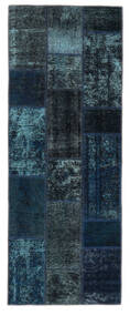 78X205 Patchwork Modern Hallmatta Svart/Mörkblå (Ull, Persien/Iran) Carpetvista