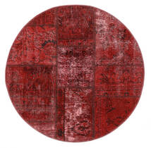  Patchwork - Persien/Iran Ø 100 Persa Tapete Lã Vermelho Escuro/Preto Pequeno Carpetvista