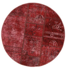  Ø 100 Patchwork - Persien/Iran Round Rug Dark Red/Black Persia/Iran Carpetvista