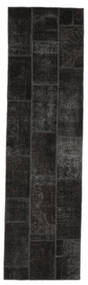  Patchwork - Persien/Iran 83X300 ペルシャ ウール 絨毯 ブラック 小 Carpetvista