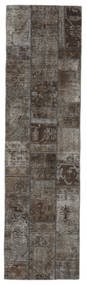 84X304 Tapis Patchwork - Persien/Iran Moderne De Couloir Noir/Marron (Laine, Perse/Iran) Carpetvista