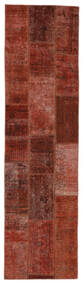 Dywan Perski Patchwork - Persien/Iran 82X304 Chodnikowy Ciemnoczerwony/Czarny (Wełna, Persja/Iran)