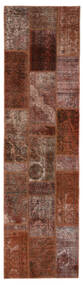 絨毯 パッチワーク 85X306 廊下 カーペット ダークレッド/茶色 (ウール, ペルシャ/イラン)