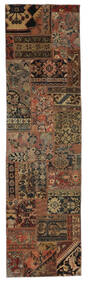 絨毯 Patchwork - Persien/Iran 81X295 廊下 カーペット 茶色/ブラック (ウール, ペルシャ/イラン)