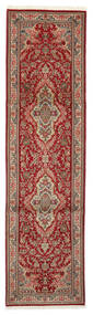 絨毯 ペルシャ クム Kork/シルク 83X305 廊下 カーペット ダークレッド/茶色 (ウール, ペルシャ/イラン)