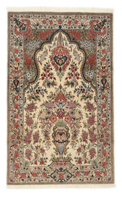 100X161 Ghom Kork/Seide Teppich Orientalischer Braun/Orange (Wolle, Persien/Iran) Carpetvista