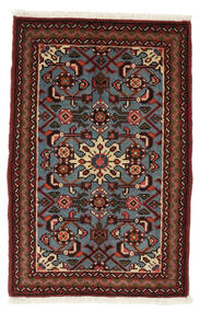  Persialainen Hosseinabad Matot 62X96 Musta/Tummanpunainen Carpetvista