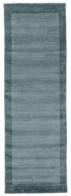 Handloom Frame 80X250 Small Dark Teal Plain (Single Colored) Runner Wool Rug