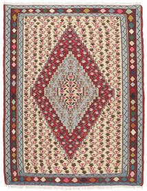  Kilim Senneh Fine Rug 121X154 Persian Wool Dark Red/Brown Small Carpetvista
