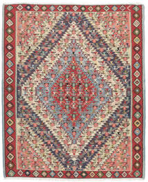 Koberec Perský Kelim Senneh Fine 124X150 Hnědá/Tmavě Červená (Vlna, Persie/Írán)