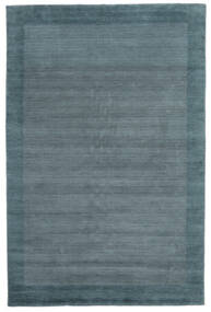 Handloom Frame 200X300 Dark Teal Plain (Single Colored) Wool Rug