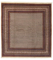  Orientalsk Sarough Sherkat Farsh Teppe 202X222 Kvadratisk Svart/Brun Ull, Persia/Iran Carpetvista